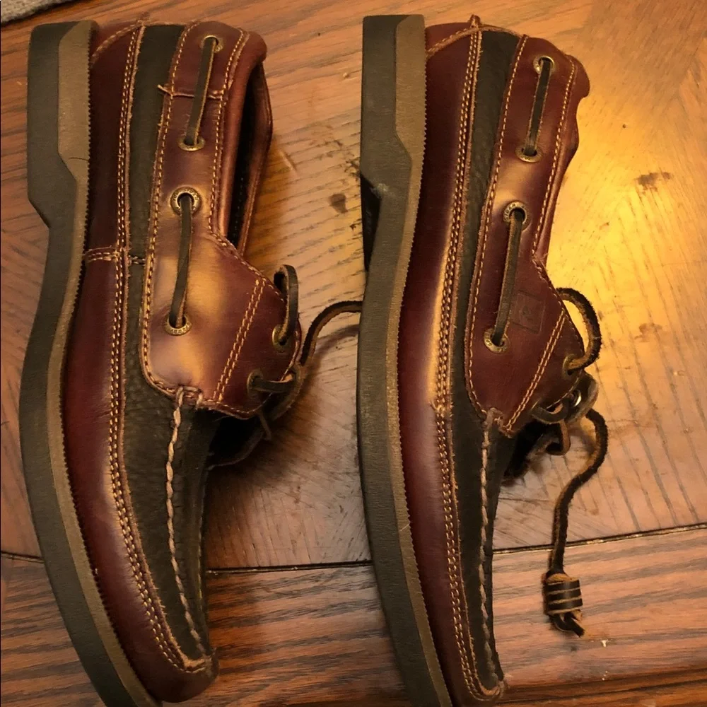 Sperry Two-Tone Brown Leather & Dark Brown Boat Shoes